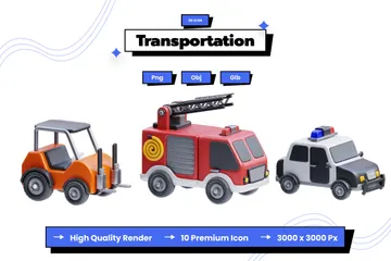 Transportation 3D Icon Pack