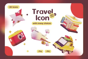 Travel 3D Icon Pack