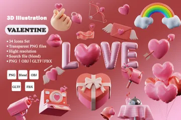 Valentine 3D Icon Pack