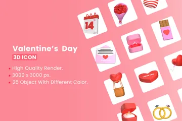 バレンタインデー 3D Illustrationパック
