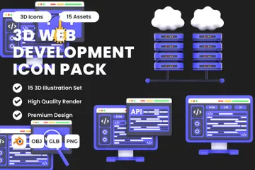 Web Development 3D Icon Pack