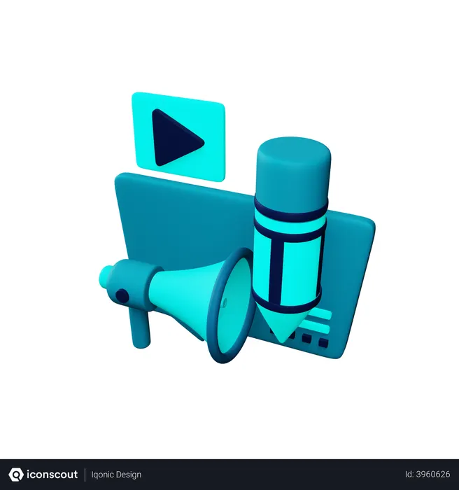 Free Content Marketing  3D Illustration