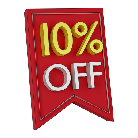 Free 10 Percent Discount  3D Icon