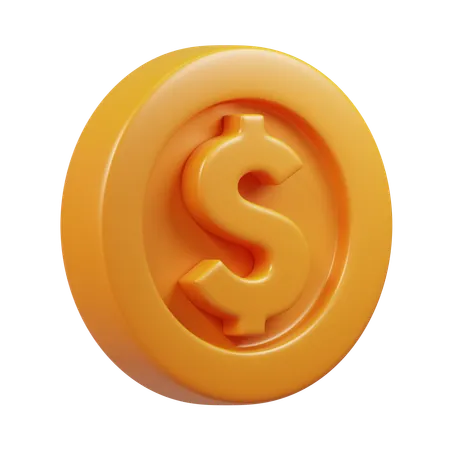 Free Dollar Coin  3D Icon