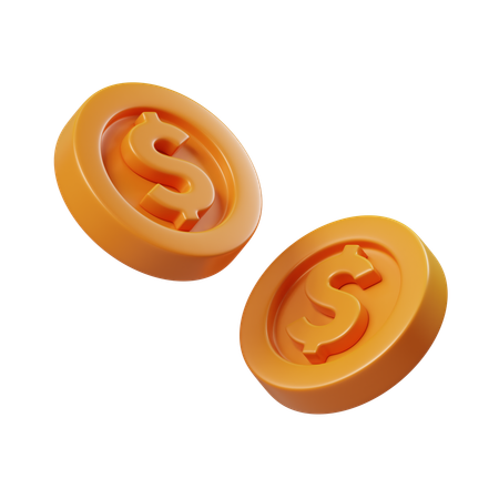 Free Dollar Coins  3D Icon