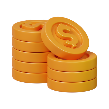Free Dollar Coins  3D Icon