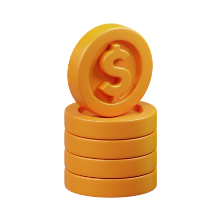 Free Dollar Coins  3D Icon