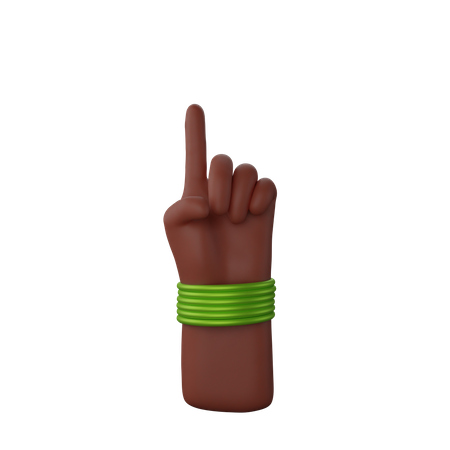 Free Mão com pulseiras mostrando gesto de dedo para cima  3D Illustration