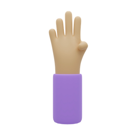 Free Gesto de quatro dedos  3D Illustration