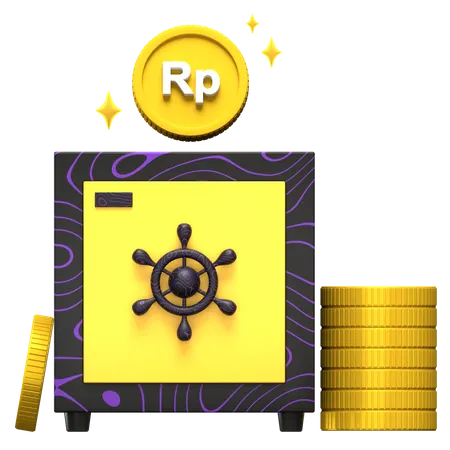Free Guardar caja de depósito con rupias  3D Illustration