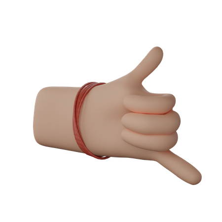 Free Mão com dhaga mostrando gesto de me chamar  3D Illustration