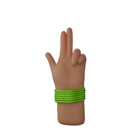 Free Mão com pulseiras mostrando sinal de arma de dedo  3D Illustration