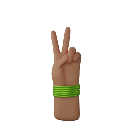 Free Mão com pulseiras mostrando sinal de paz  3D Illustration