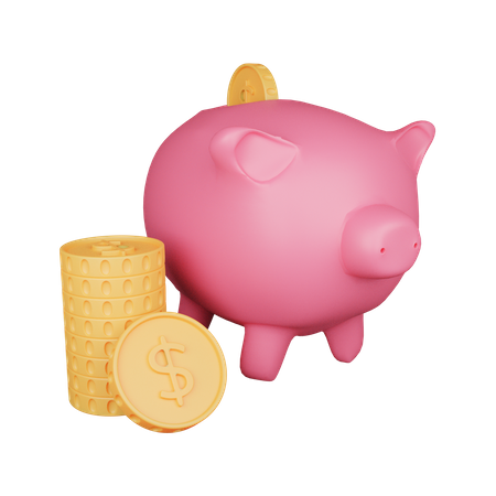 Free Piggy Bank  3D Illustration