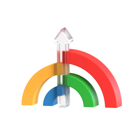 Free Rainbow Graph  3D Icon