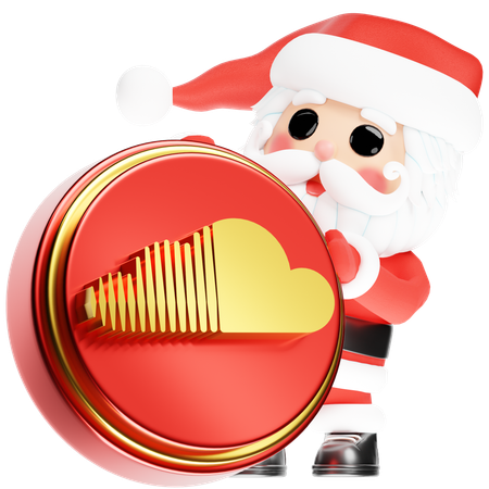 Free Santa Calus with Christmas Soundcloud  3D Icon