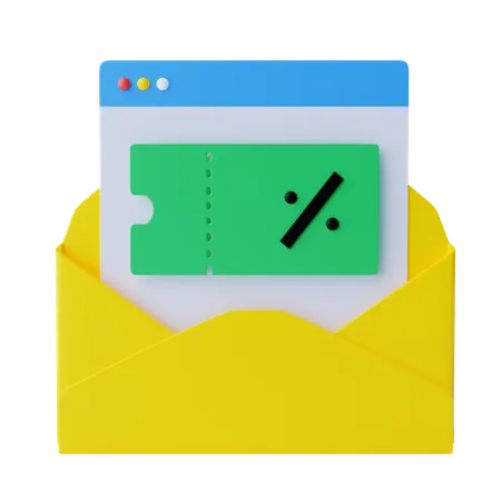 Free Shopping Offer Mail  3D Illustration