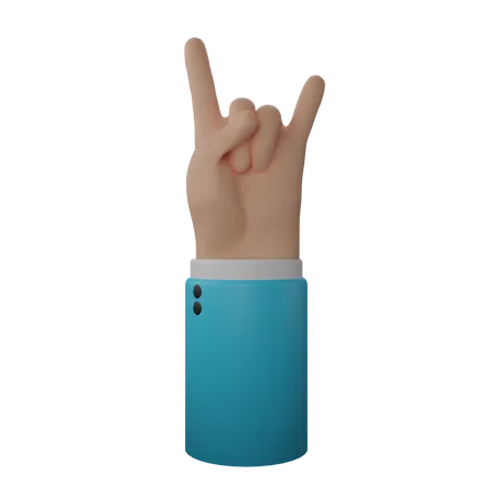 Free Sinal de mão Rock N 'Roll  3D Illustration