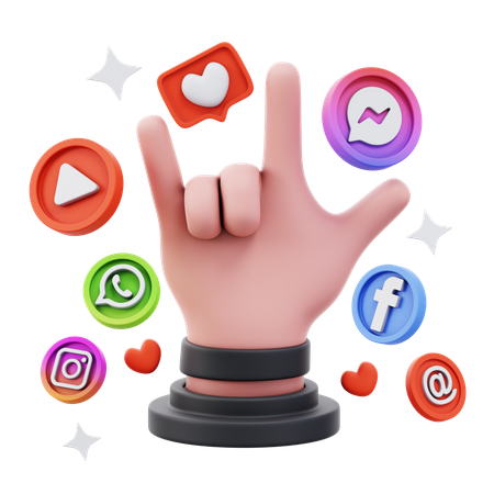 Free 소셜 미디어 활동  3D Icon
