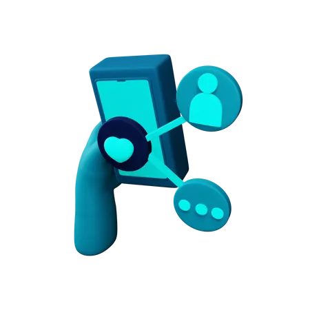 Free Social media connection  3D Illustration