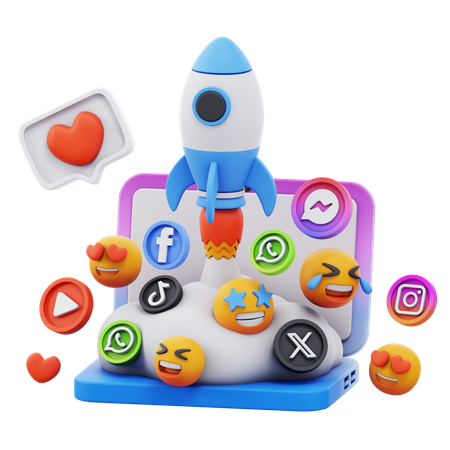Free 소셜미디어 스타트업  3D Icon