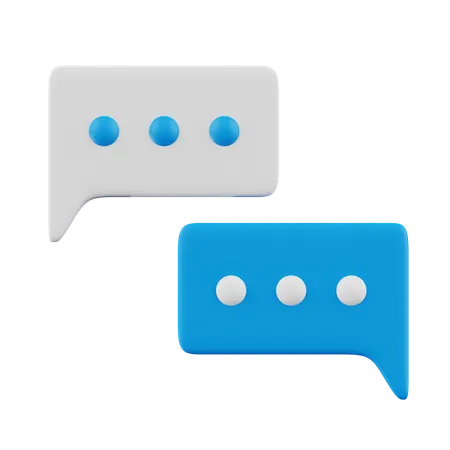 Free Square Buble Chat  3D Icon