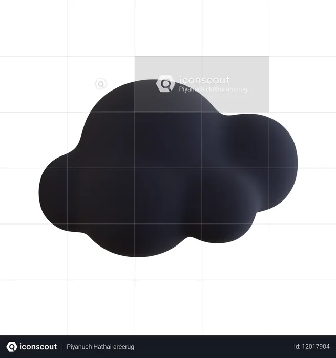 어두운 구름  3D Icon