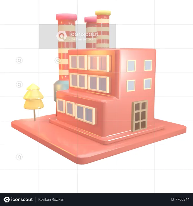 Prédio da fábrica  3D Icon