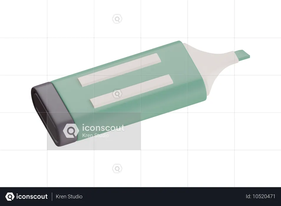 Green Highlighter Marker  3D Icon