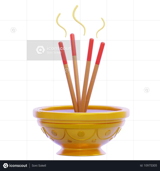 Incenso  3D Icon