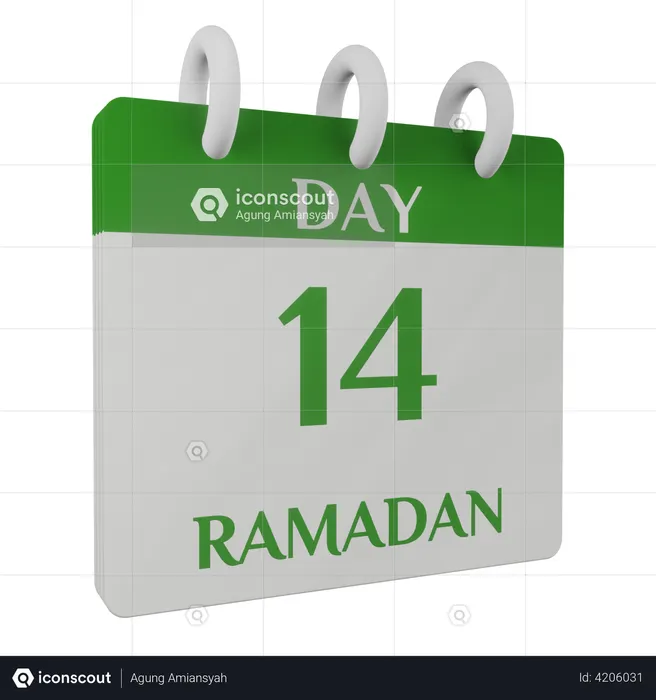 Jour 14 du ramadan  3D Illustration