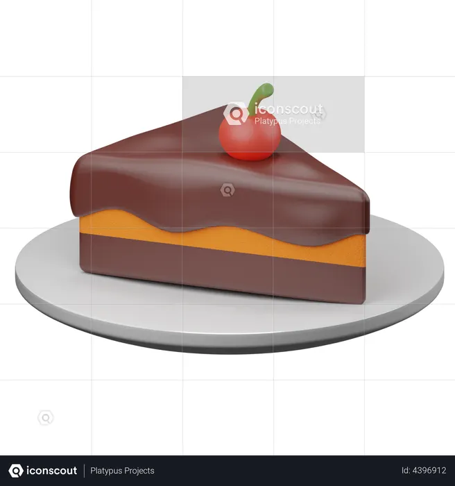 Pedaço de bolo  3D Illustration