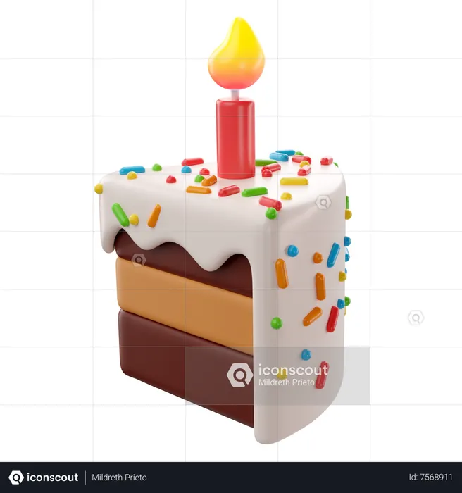Pedaço de bolo  3D Icon
