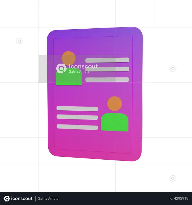 Student Details  3D Illustration