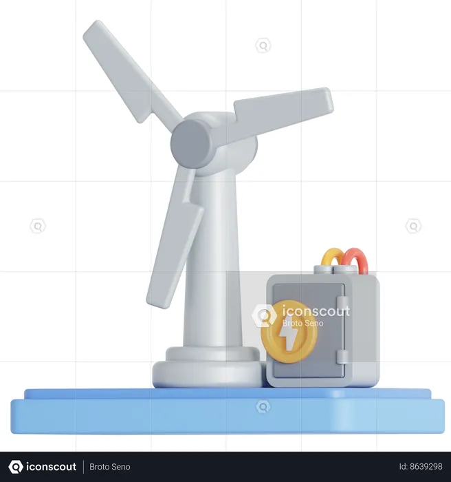 Turbina de vento  3D Icon