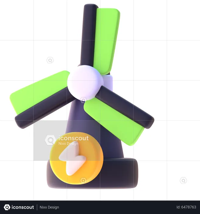 Turbina de vento  3D Icon