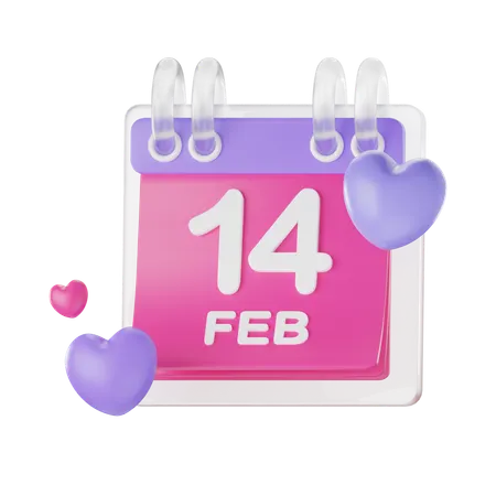 14 février  3D Icon