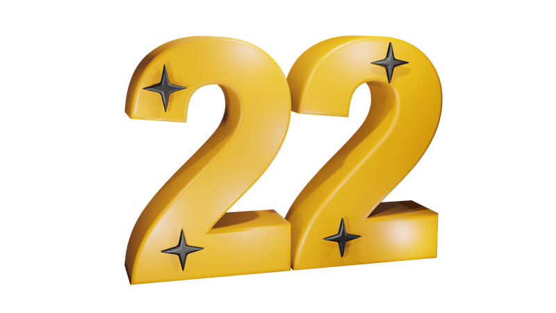 Número 22  3D Icon