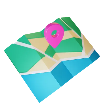 3 D Map Location Icon  3D Illustration
