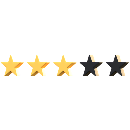 3 Star Rating  3D Emoji