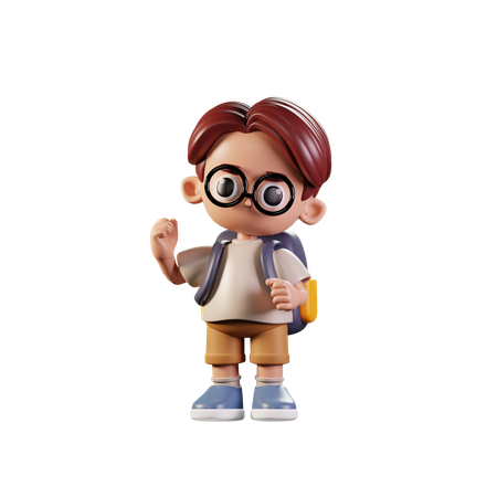 Estudante dizendo parabéns  3D Illustration
