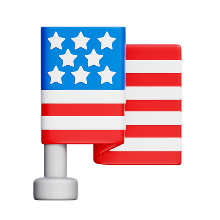 American Flag  3D Icon