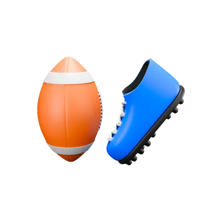 American Football mit Schuhen  3D Icon