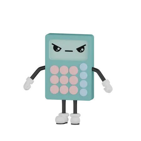 Angry Calculator  3D Illustration