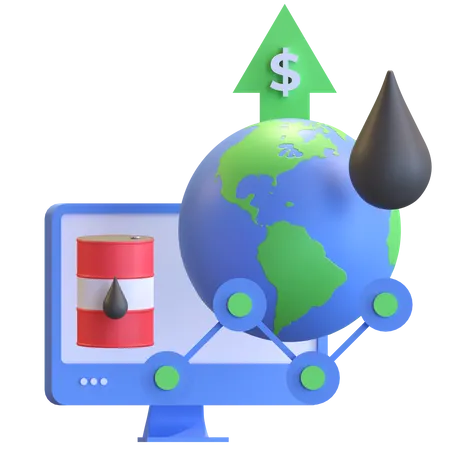 Aumentar los precios del petróleo  3D Illustration