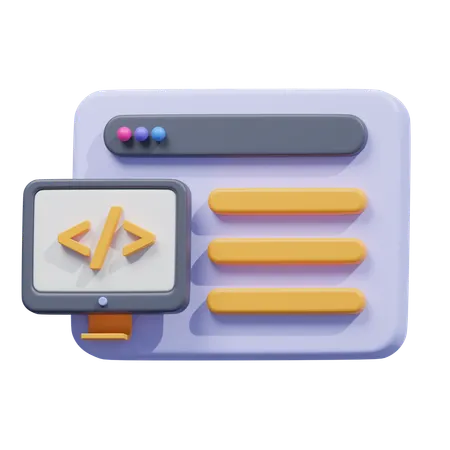 Tableau de bord de codage back-end  3D Icon