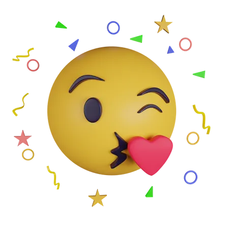 Beijando emoji de coração  3D Icon