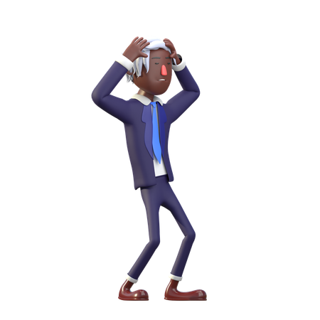 Black Businessmen Feeling Dizzy  3D Illustration