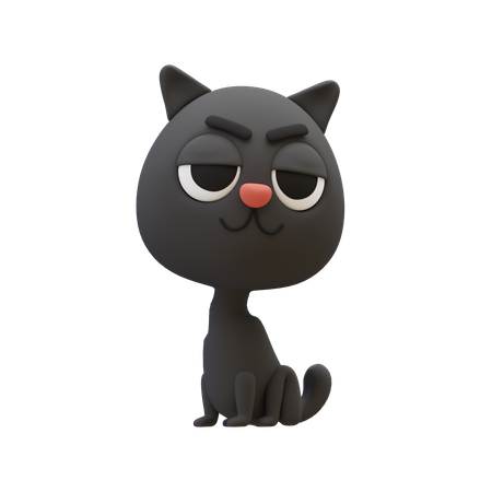 Black Cat  3D Illustration