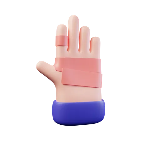 Blessure à la main  3D Illustration